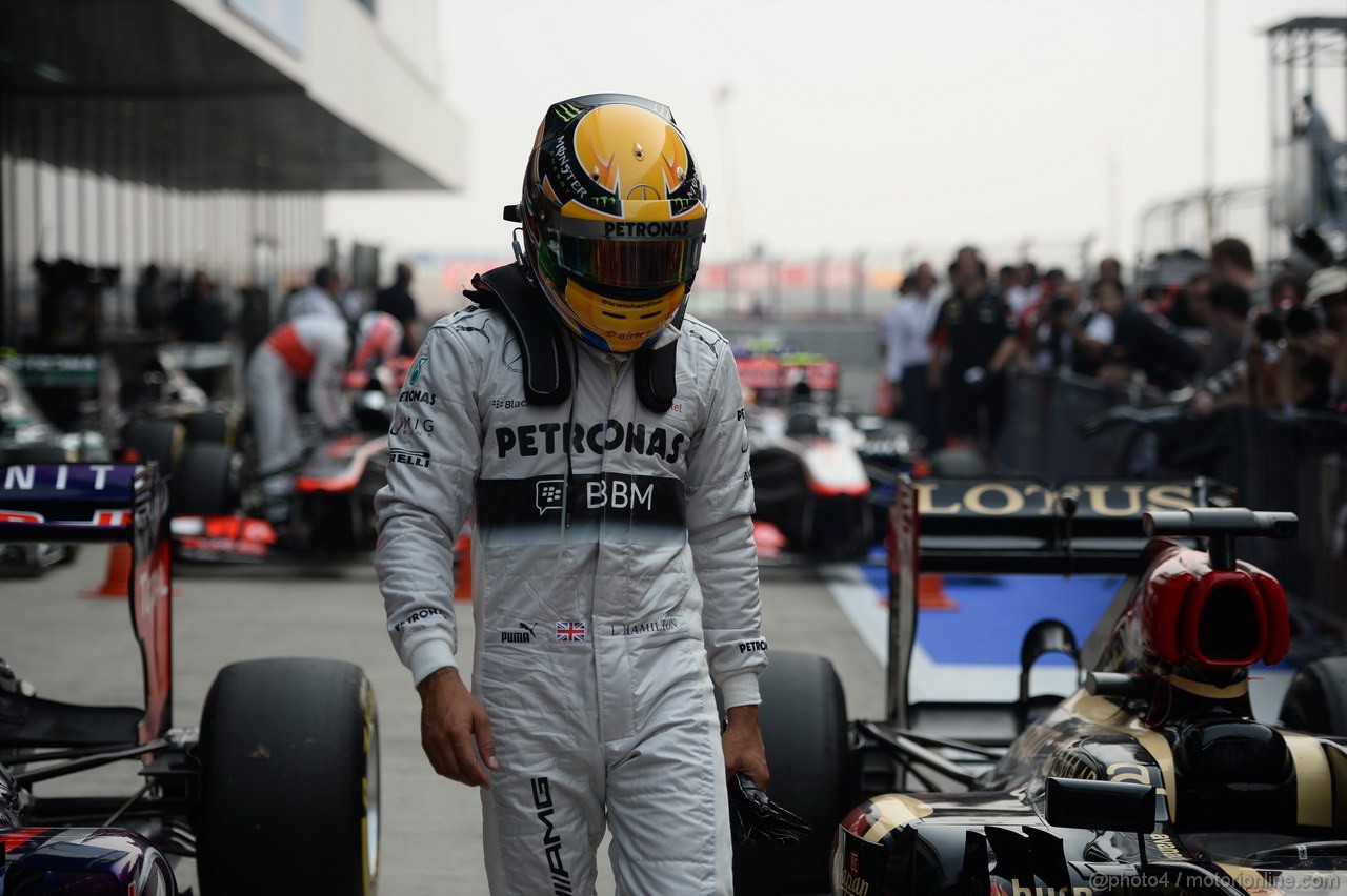 GP INDIA, 26.10.2013- Qualifiche: Lewis Hamilton (GBR) Mercedes AMG F1 W04 (terzo)