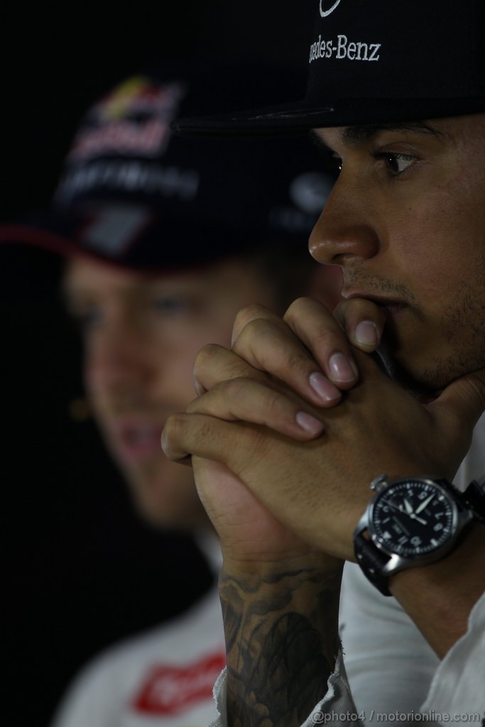 GP INDIA, 26.10.2013- Qualifiche press conference: Lewis Hamilton (GBR) Mercedes AMG F1 W04 (terzo)