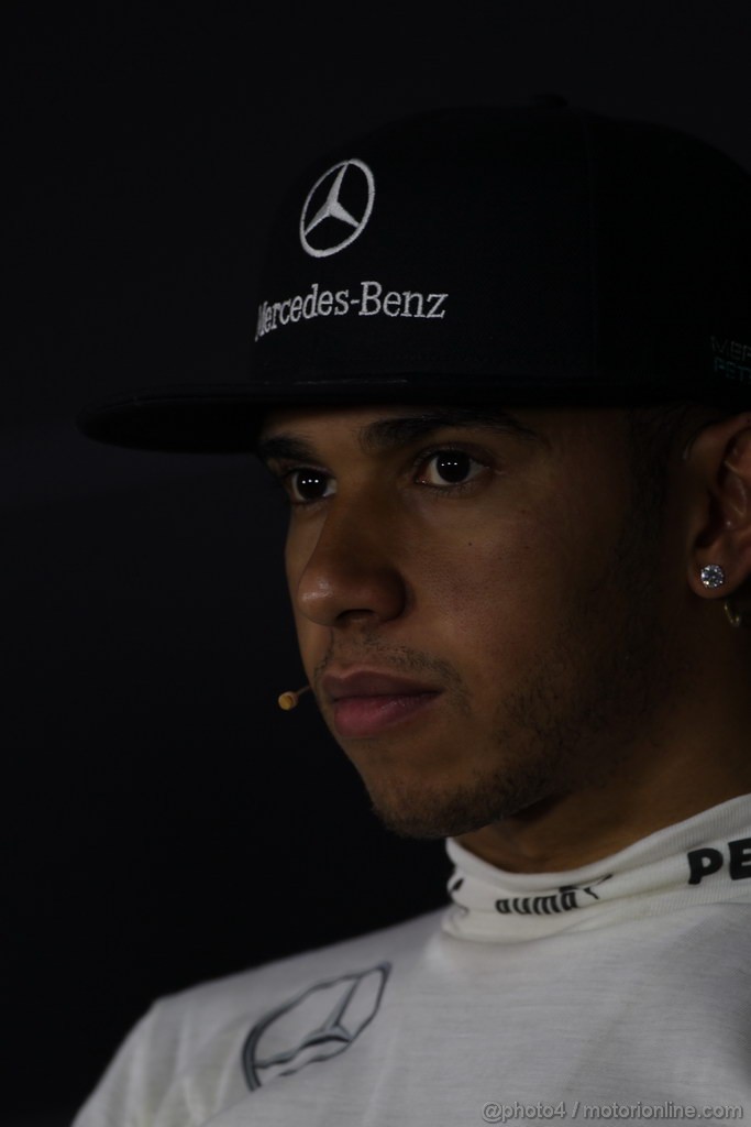 GP INDIA, 26.10.2013- Qualifiche press conference: Lewis Hamilton (GBR) Mercedes AMG F1 W04 (terzo)