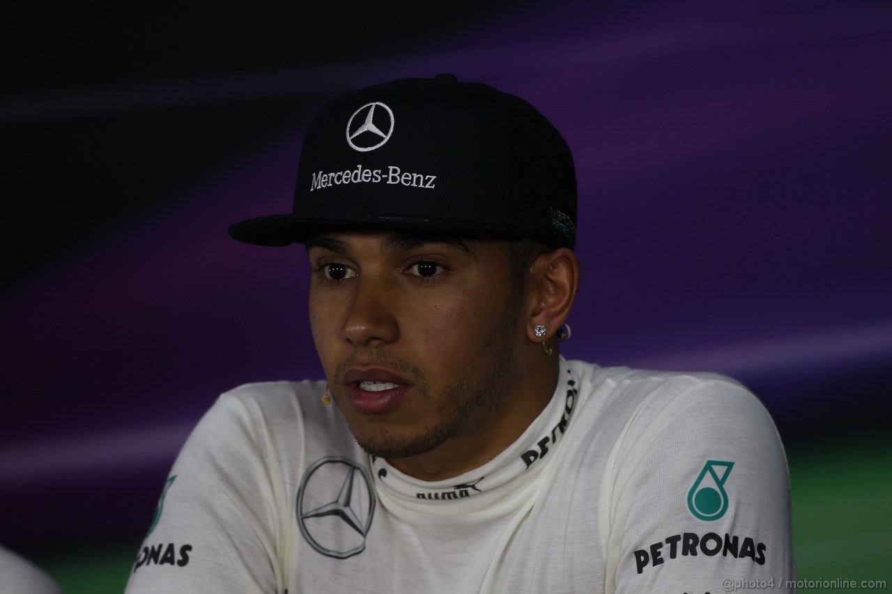 GP INDIA, 26.10.2013- Qualifiche press conference: Lewis Hamilton (GBR) Mercedes AMG F1 W04 (terzo)