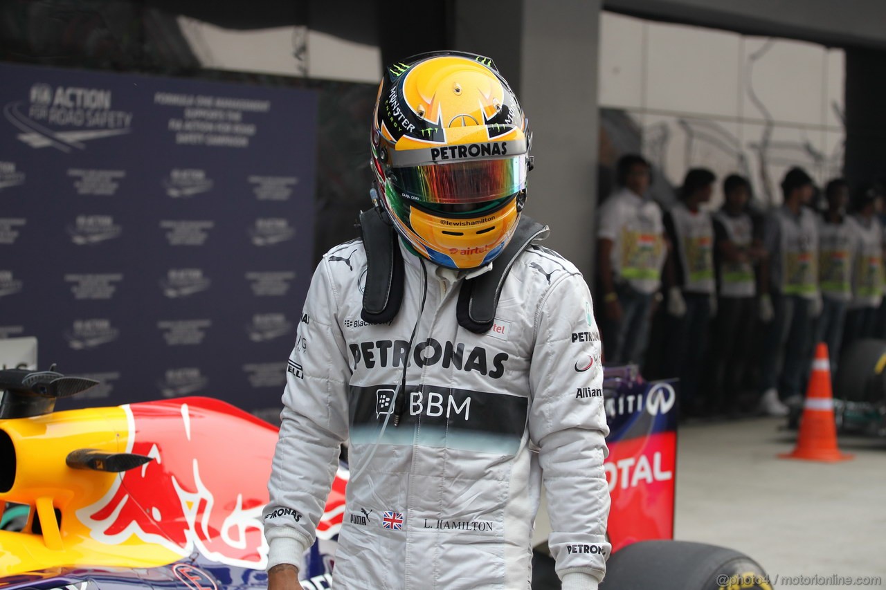 GP INDIA, 26.10.2013- Qualifiche: Lewis Hamilton (GBR) Mercedes AMG F1 W04 (terzo)
