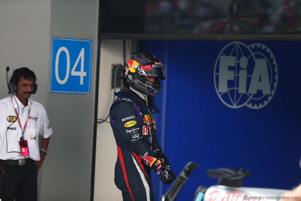 GP INDIA, 26.10.2013- Qualifiche: Sebastian Vettel (GER) Red Bull Racing RB9 (pole position)