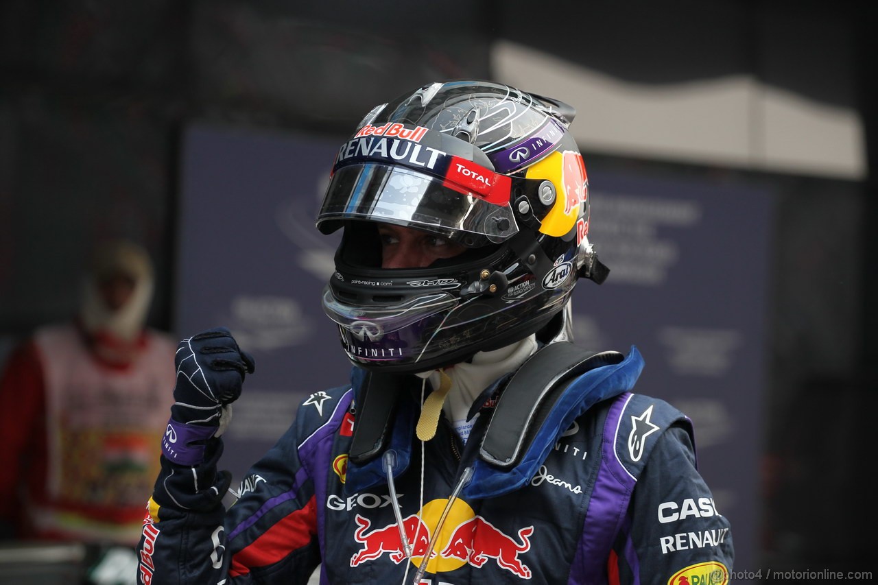 GP INDIA, 26.10.2013- Qualifiche: Sebastian Vettel (GER) Red Bull Racing RB9 (pole position)