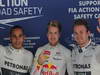 GP INDIA, 26.10.2013- Qualifiche: Sebastian Vettel (GER) Red Bull Racing RB9 (pole position), Nico Rosberg (GER) Mercedes AMG F1 W04 (secondo) e Lewis Hamilton (GBR) Mercedes AMG F1 W04 (terzo)