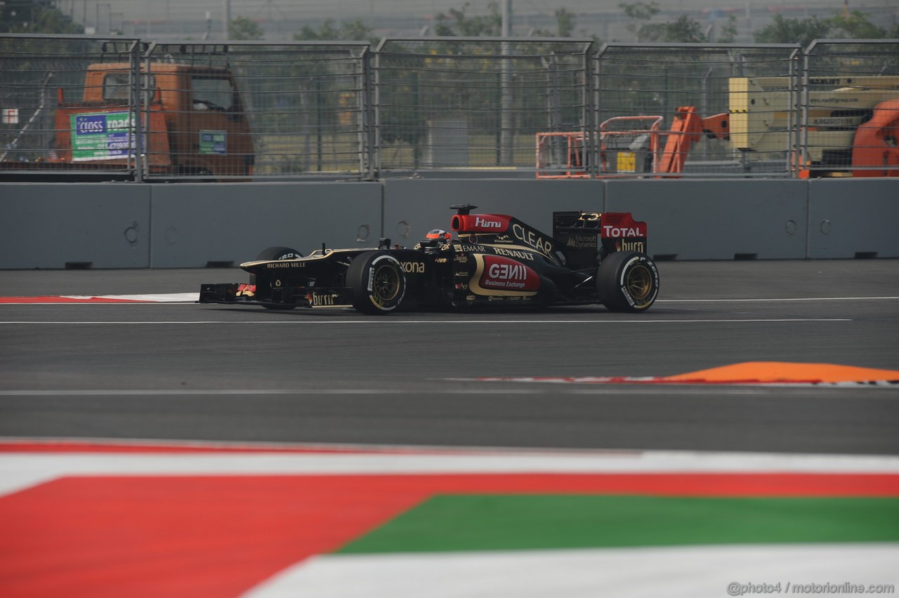 GP INDIA, 25.10.2013- Prove Libere 1: Kimi Raikkonen (FIN) Lotus F1 Team E21 