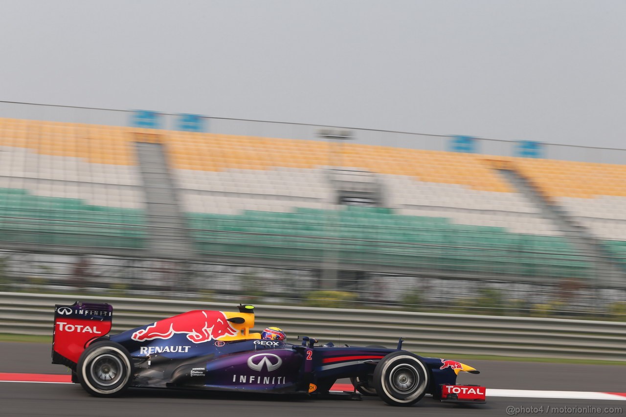 GP INDIA, 25.10.2013- Prove Libere 1: Mark Webber (AUS) Red Bull Racing RB9 