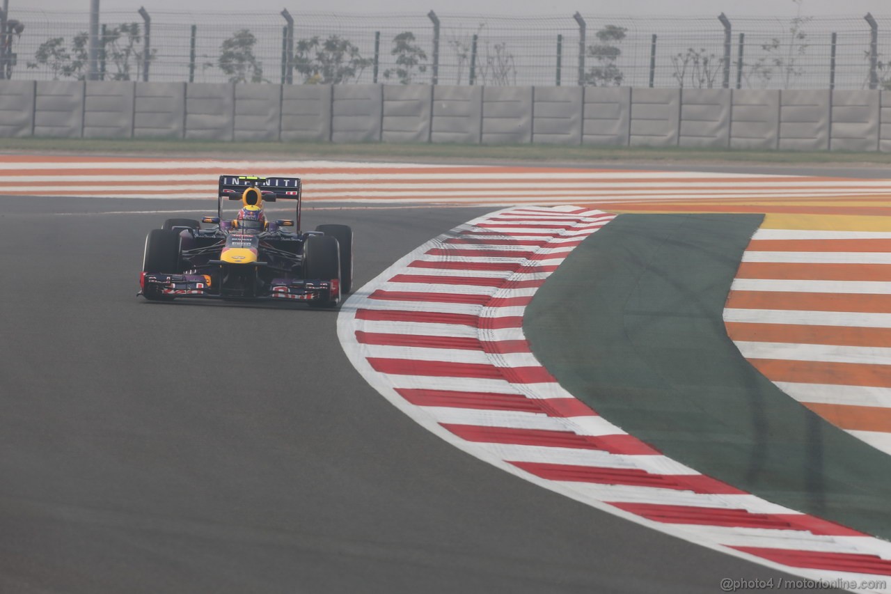 GP INDIA, 25.10.2013- Prove Libere 1: Mark Webber (AUS) Red Bull Racing RB9 