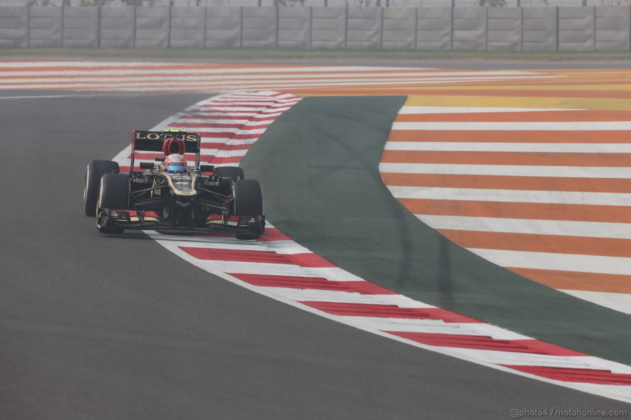 GP INDIA, 25.10.2013- Prove Libere 1: Romain Grosjean (FRA) Lotus F1 Team E21 