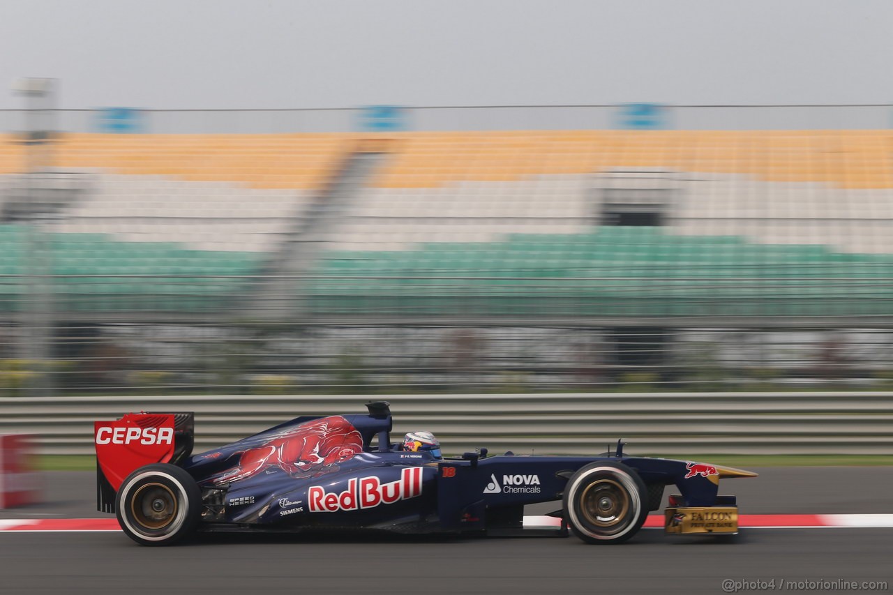 GP INDIA, 25.10.2013- Prove Libere 1: Jean-Eric Vergne (FRA) Scuderia Toro Rosso STR8 