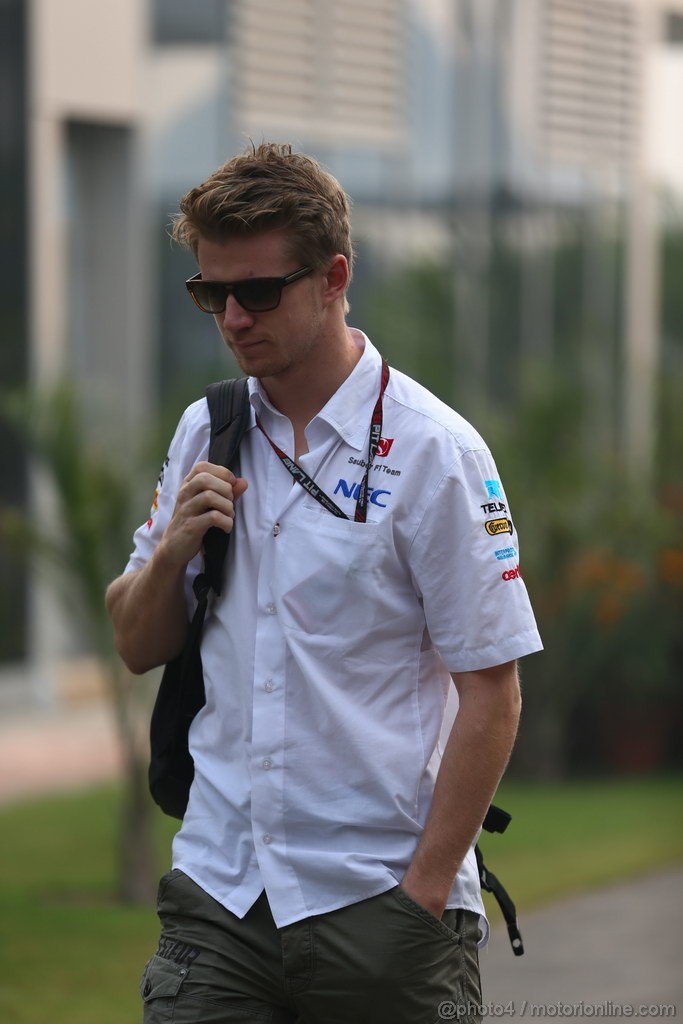 GP INDIA, 25.10.2013- Nico Hulkenberg (GER) Sauber F1 Team C32 