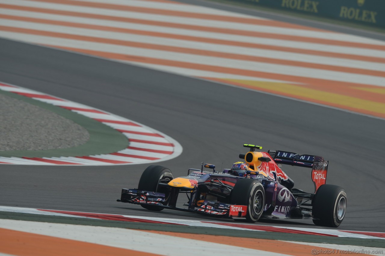 GP INDIA, 25.10.2013- Prove Libere 1: Mark Webber (AUS) Red Bull Racing RB9 