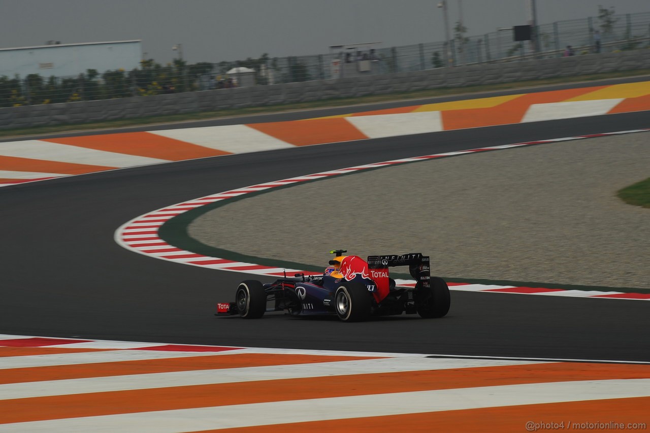GP INDIA, 25.10.2013- Prove Libere 1: Mark Webber (AUS) Red Bull Racing RB9 