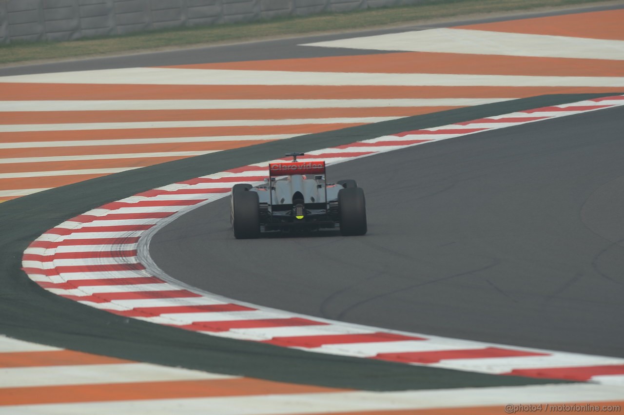 GP INDIA, 25.10.2013- Prove Libere 1: Jenson Button (GBR) McLaren Mercedes MP4-28 