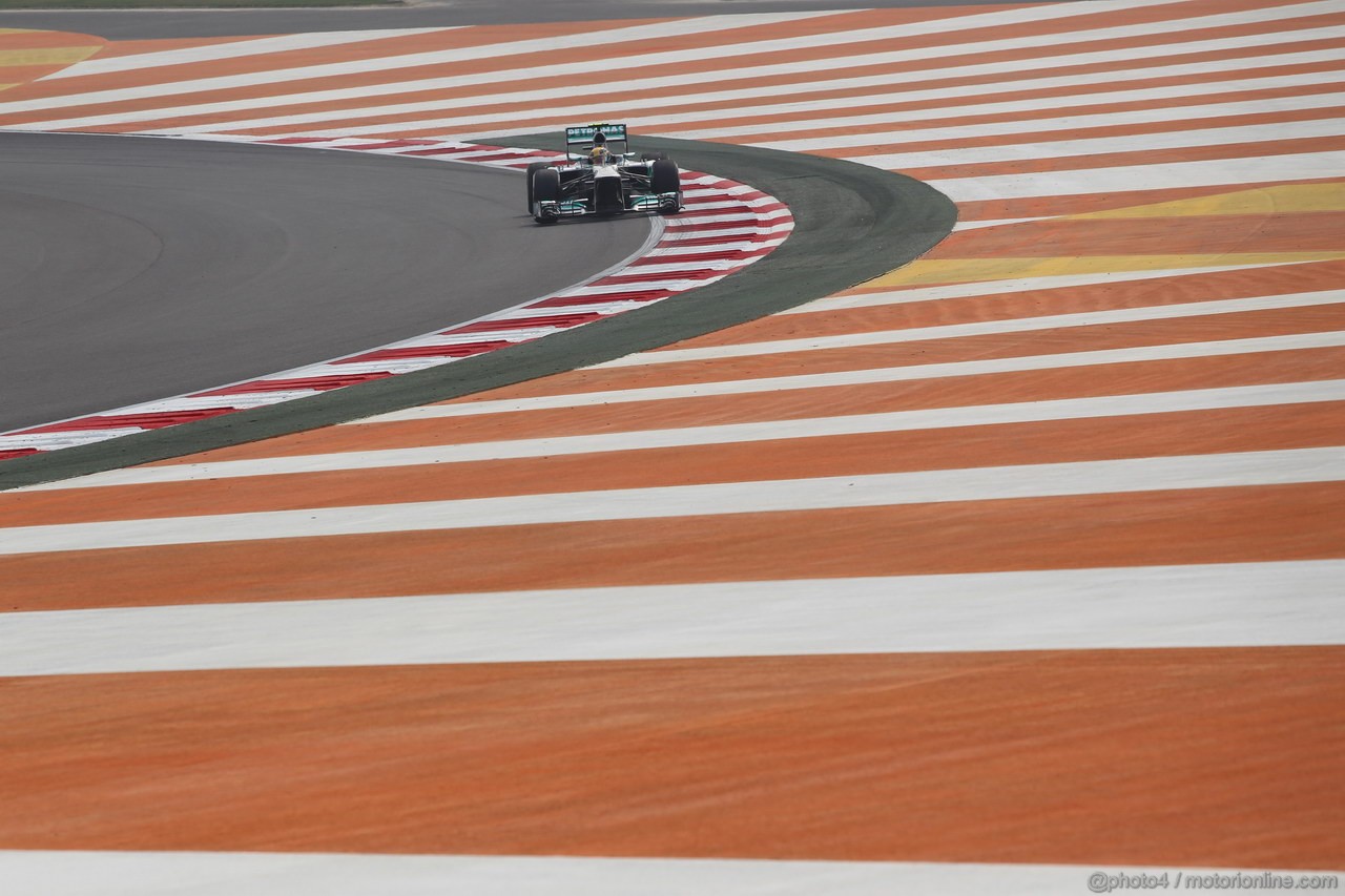 GP INDIA, 25.10.2013- Prove Libere 1: Lewis Hamilton (GBR) Mercedes AMG F1 W04 