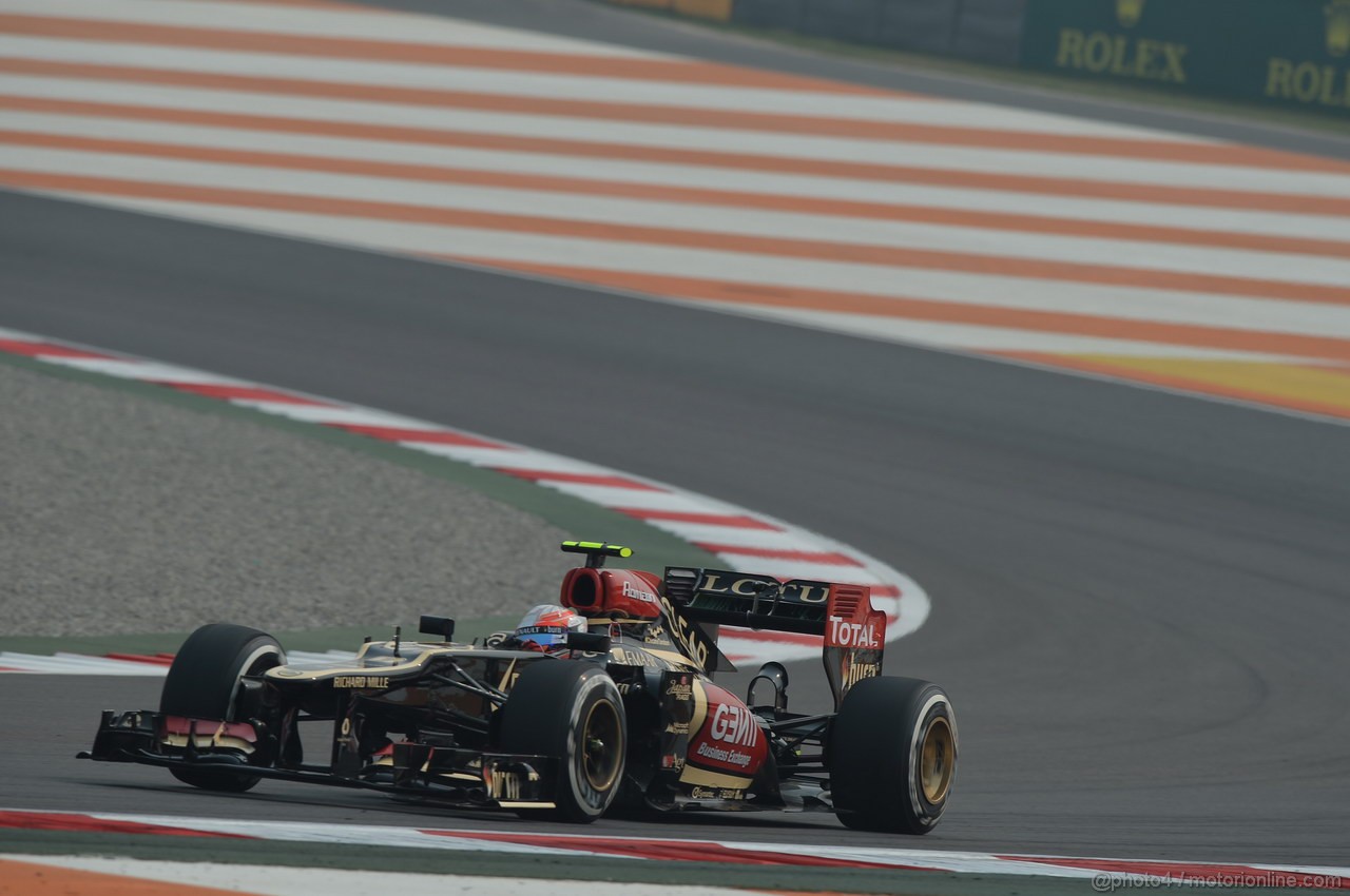 GP INDIA, 25.10.2013- Prove Libere 1: Romain Grosjean (FRA) Lotus F1 Team E21 