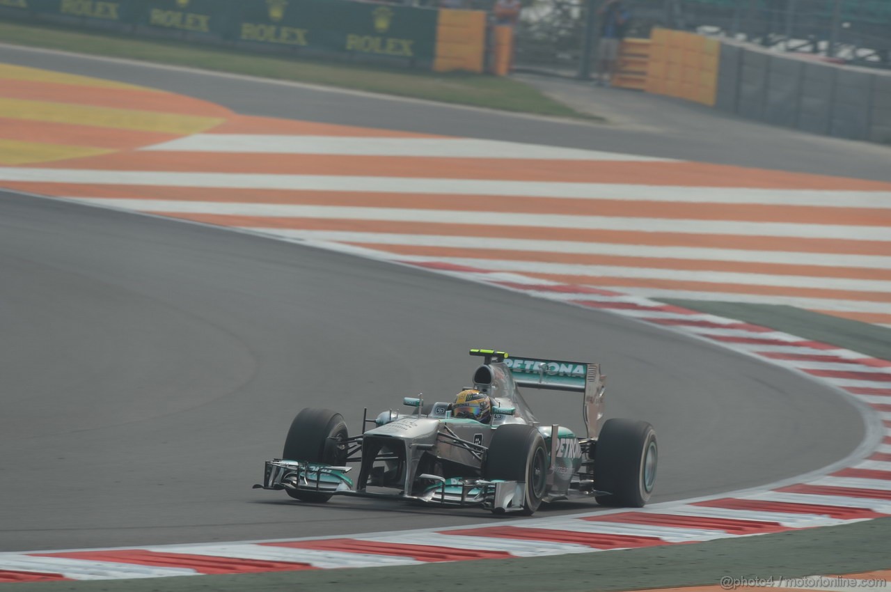 GP INDIA, 25.10.2013- Prove Libere 1: Lewis Hamilton (GBR) Mercedes AMG F1 W04 