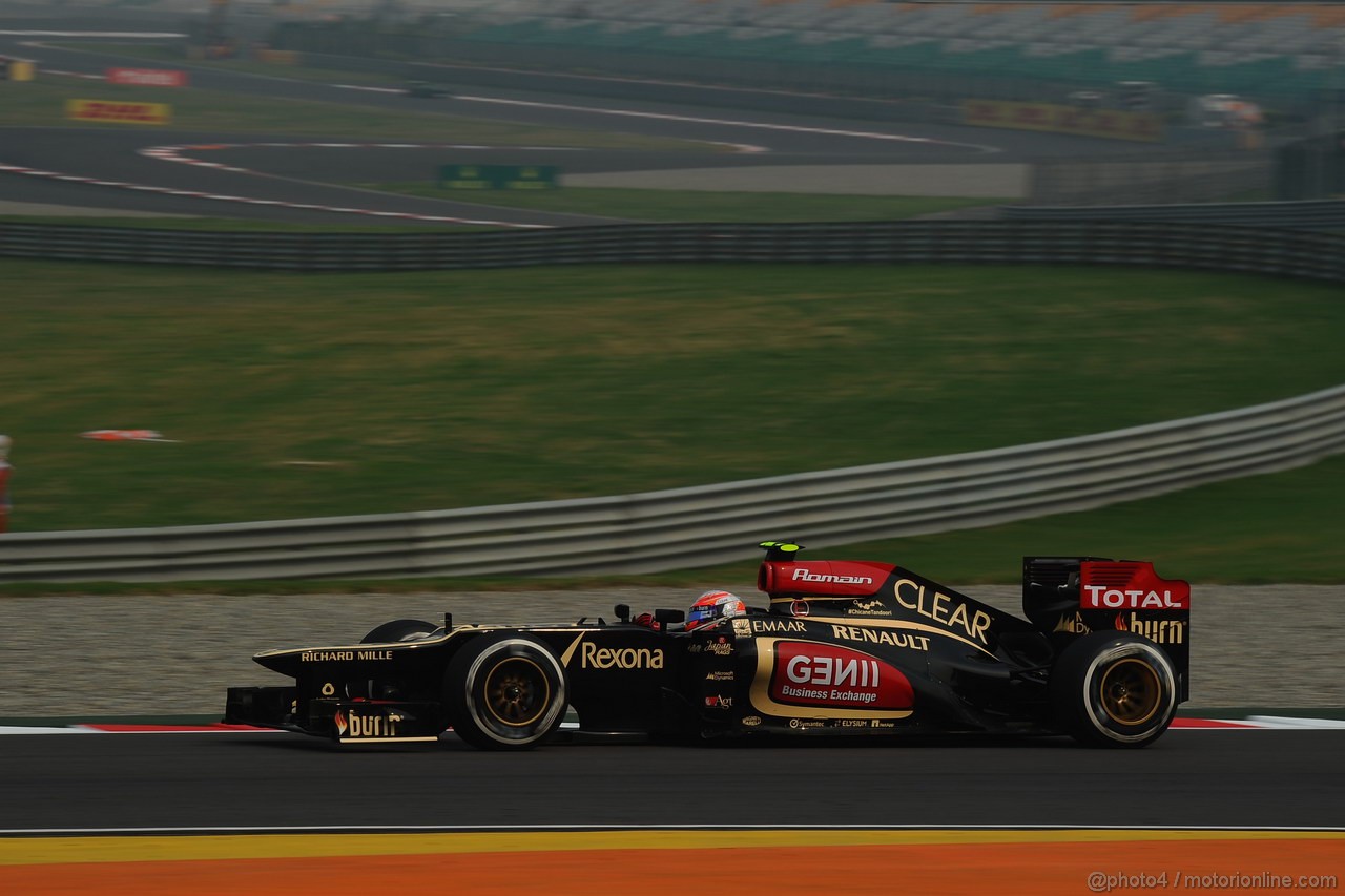 GP INDIA, 25.10.2013- Prove Libere 1: Romain Grosjean (FRA) Lotus F1 Team E21 