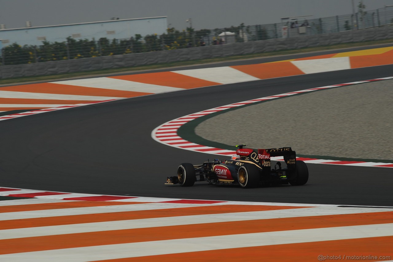 GP INDIA, 25.10.2013- Prove Libere 1: Romain Grosjean (FRA) Lotus F1 Team E21 