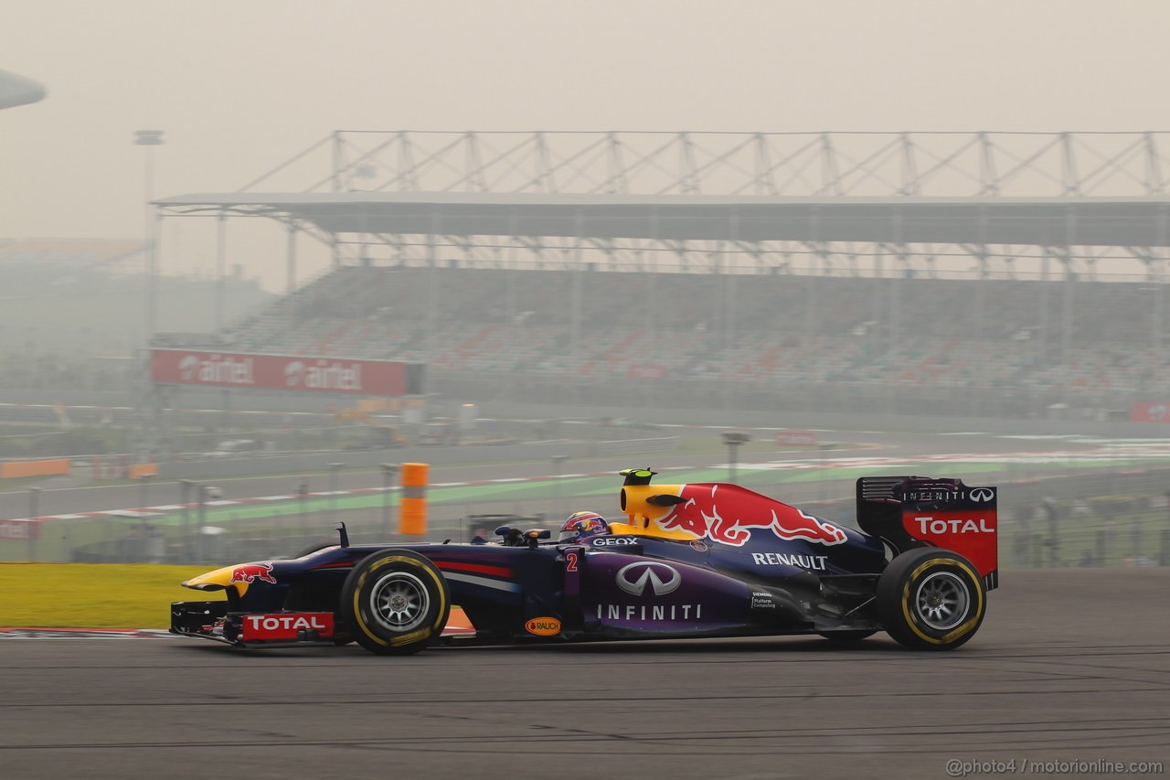 GP INDIA, 25.10.2013- Prove Libere 2: Mark Webber (AUS) Red Bull Racing RB9 