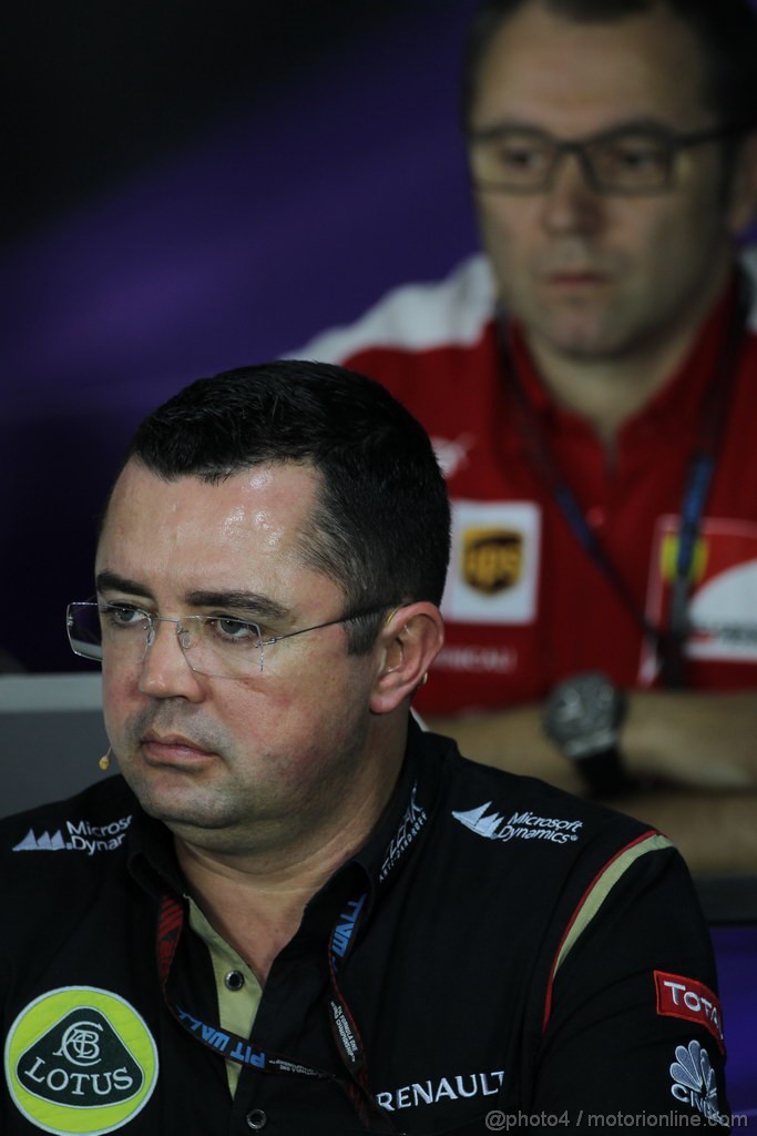 GP INDIA, 25.10.2013- Press Conference: Eric Boullier (FRA), Team Manager, Lotus F1 Team 