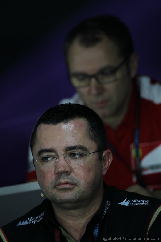 GP INDIA, 25.10.2013- Press Conference: Eric Boullier (FRA), Team Manager, Lotus F1 Team 