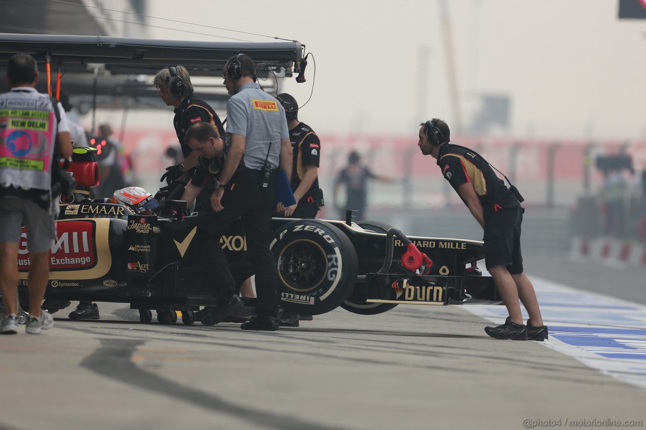 GP INDIA, 25.10.2013- Prove Libere 2: Romain Grosjean (FRA) Lotus F1 Team E21 