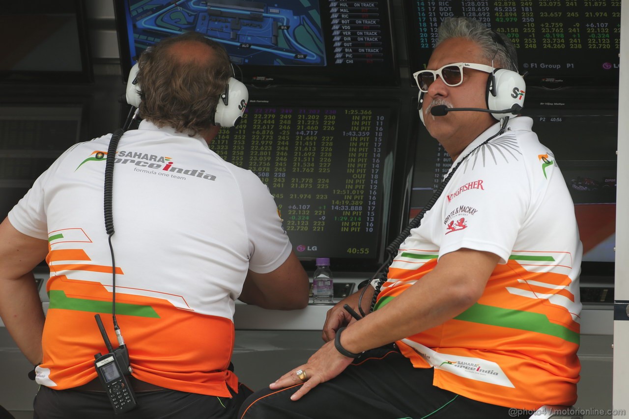GP INDIA, 25.10.2013- Prove Libere 2: Vijay Mallya (IND) Sahara Force India F1 Team Owner 