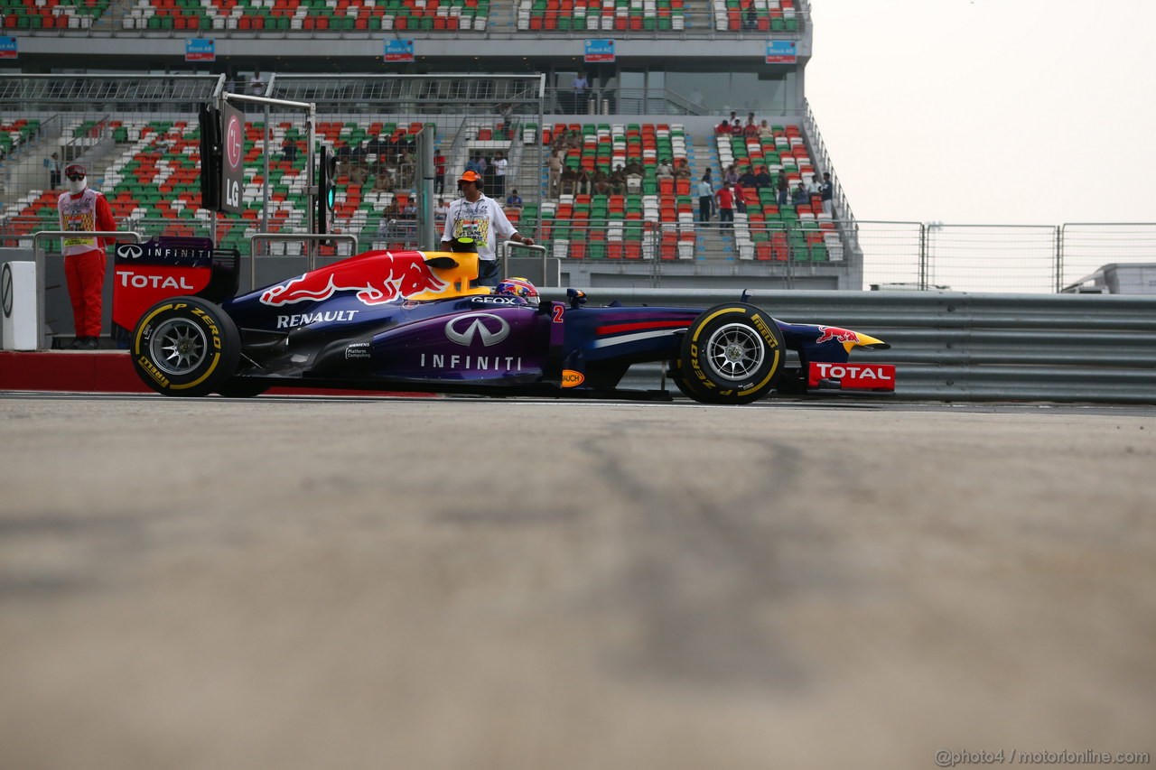GP INDIA, 25.10.2013- Prove Libere 2: Mark Webber (AUS) Red Bull Racing RB9 