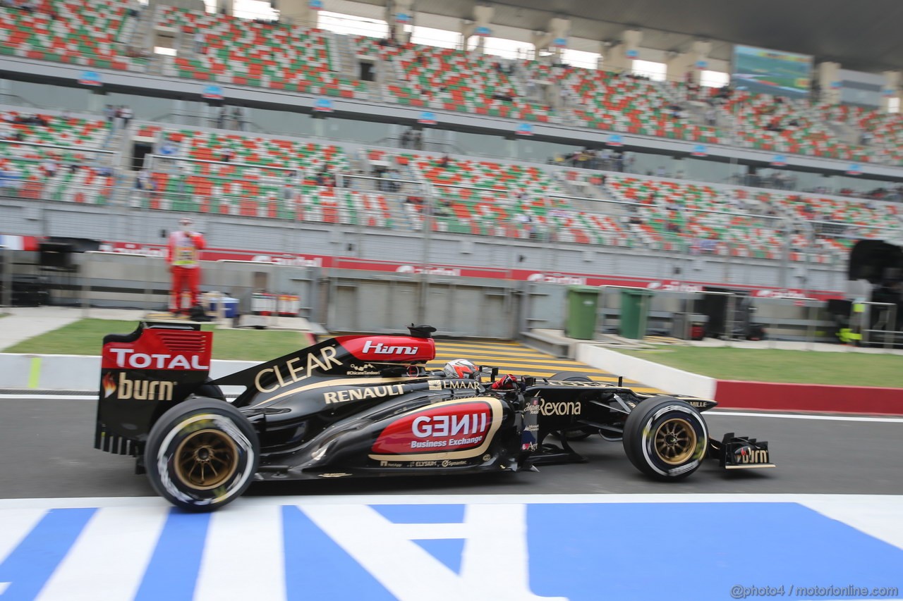 GP INDIA, 25.10.2013- Prove Libere 2: Kimi Raikkonen (FIN) Lotus F1 Team E21 