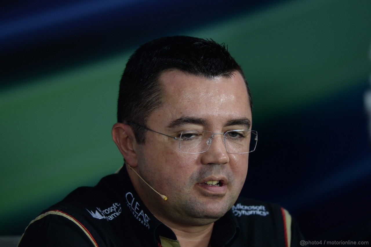 GP INDIA, 25.10.2013- Press Conference: Eric Boullier (FRA), Team Manager, Lotus F1 Team 