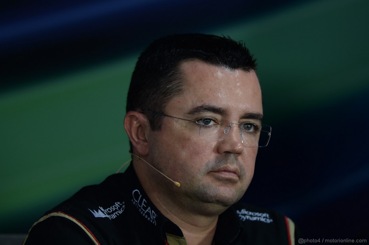 GP INDIA, 25.10.2013- Press Conference: Eric Boullier (FRA), Team Manager, Lotus F1 Team 