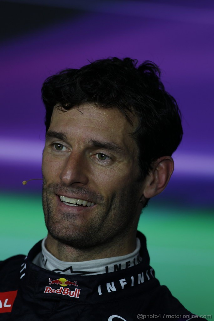 GP ITALIA, Conferenza Stampa: Mark Webber (AUS) Red Bull Racing RB9 (terzo)