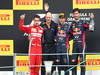 GP ITALIA, Podium: Sebastian Vettel (GER) Red Bull Racing RB9 (vincitore), Fernando Alonso (ESP) Ferrari F138 (secondo) e Mark Webber (AUS) Red Bull Racing RB9 (terzo)