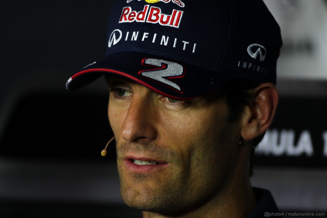 GP ITALIA, 05.09.2013-  Giovedi' Press Conference, Mark Webber (AUS) Red Bull Racing RB9