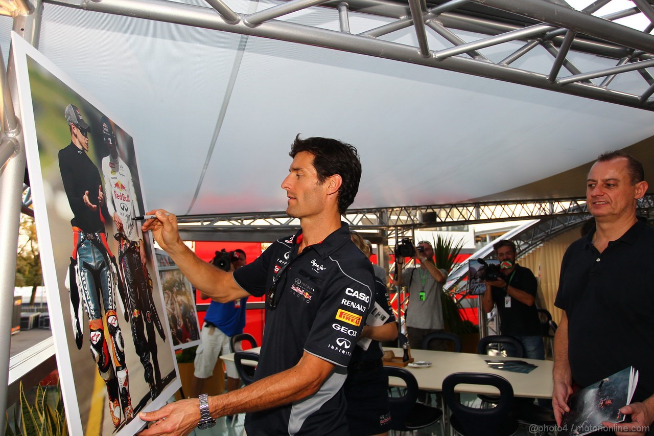 GP ITALIA, 05.09.2013- Mark Webber (AUS) Red Bull Racing RB9 last european race celabration
