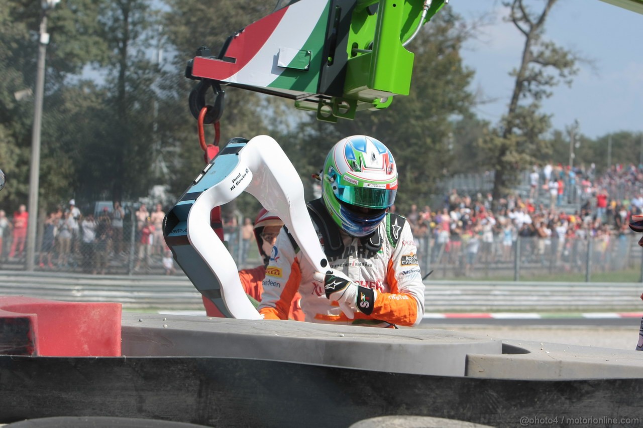 GP ITALIA, 07.09.2013- Free practice 3, Paul di Resta (GBR) Sahara Force India F1 Team VJM06 crash