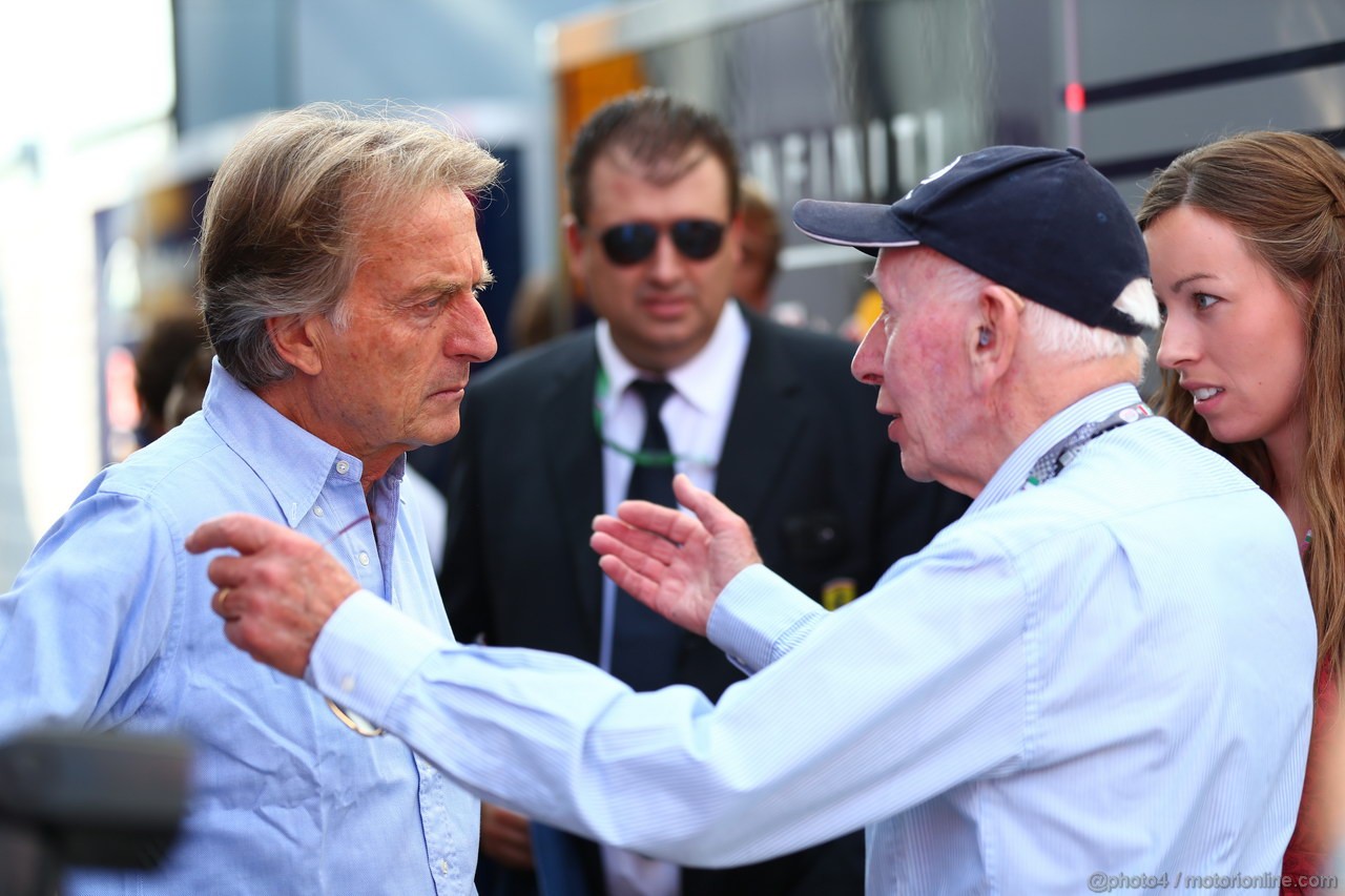 GP ITALIA, 07.09.2013- Free practice 3, John Surtees (GBR) with Luca Cordero di Montezemolo (ITA), President Ferrari