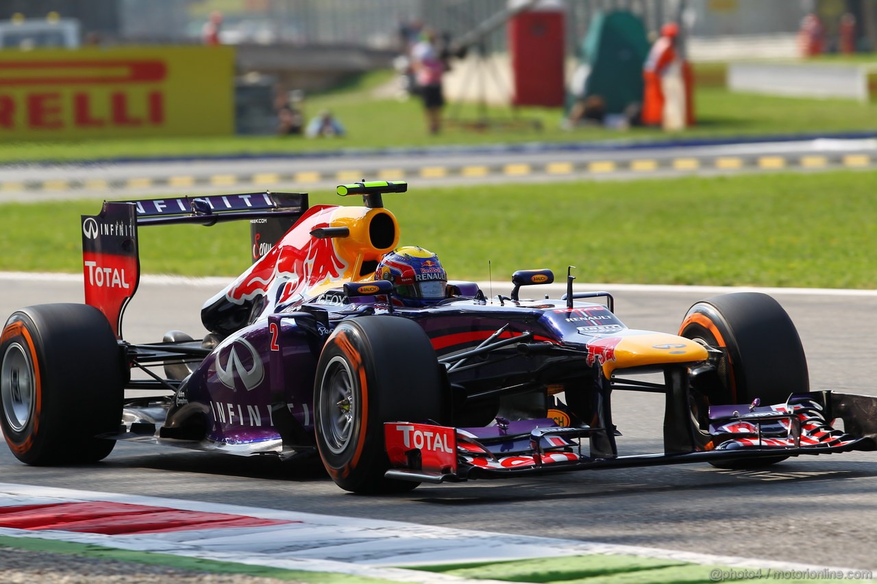 GP ITALIA, 07.09.2013- Free practice 3, Mark Webber (AUS) Red Bull Racing RB9