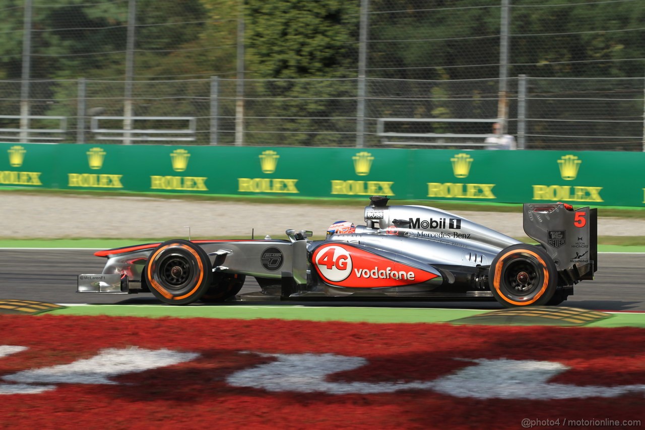 GP ITALIA, 06.09.2013- Prove Libere 1, Jenson Button (GBR) McLaren Mercedes MP4-28