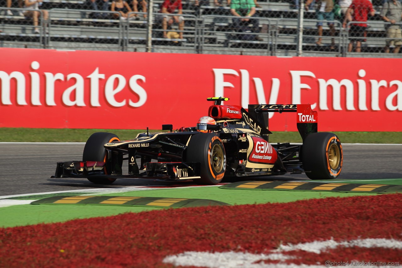 GP ITALIA, 06.09.2013- Prove Libere 1, Romain Grosjean (FRA) Lotus F1 Team E213