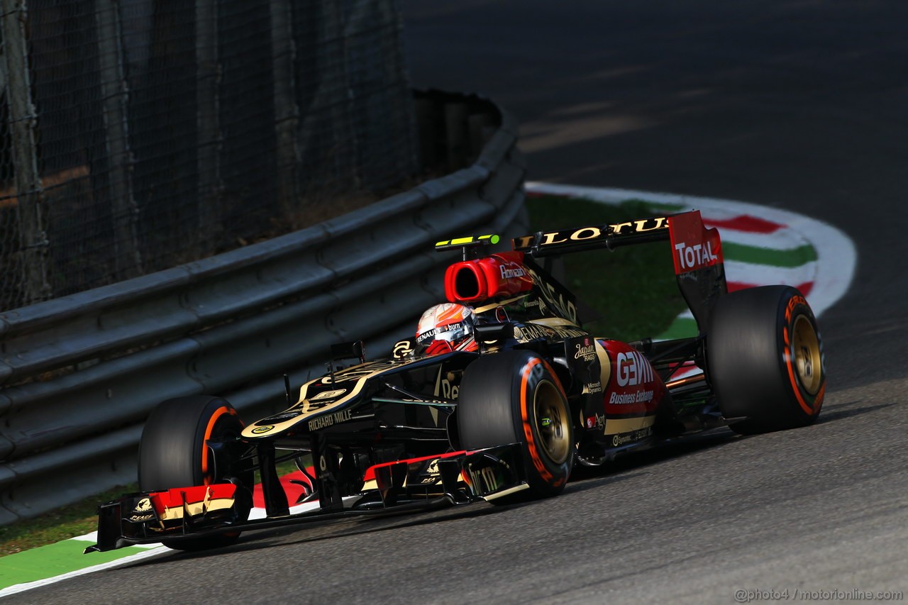 GP ITALIA, 06.09.2013- Prove Libere 1, Romain Grosjean (FRA) Lotus F1 Team E213