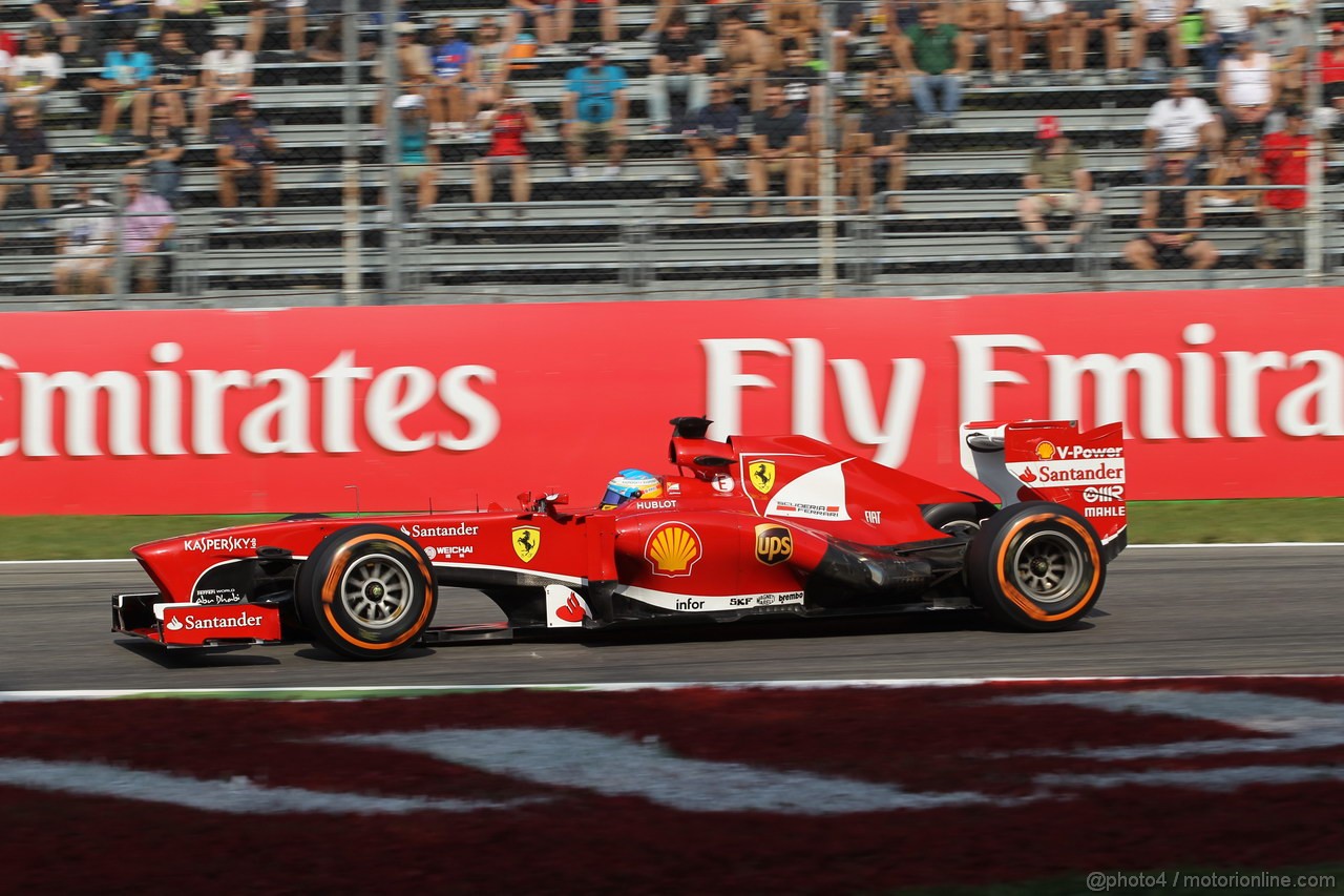 GP ITALIA, 06.09.2013- Prove Libere 1, Fernando Alonso (ESP) Ferrari F138