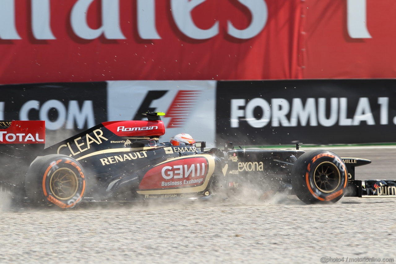 GP ITALIA, 06.09.2013- Free practice 2, Romain Grosjean (FRA) Lotus F1 Team E213 in the gravel