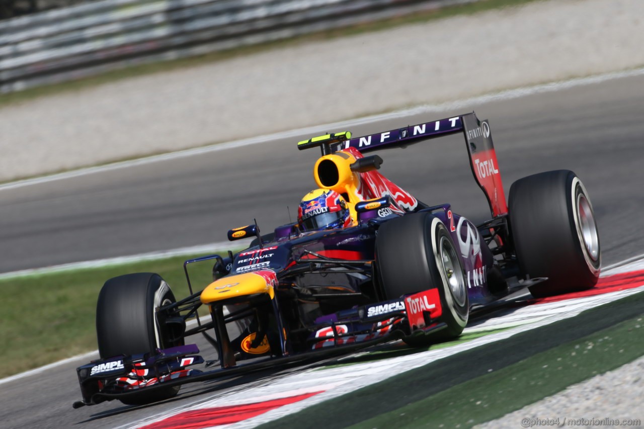 GP ITALIA, 06.09.2013- Free practice 2, Mark Webber (AUS) Red Bull Racing RB9