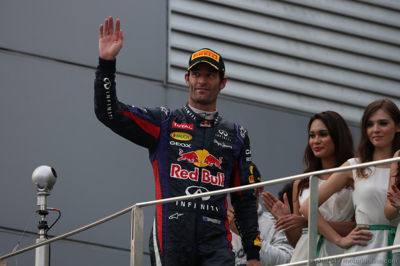 GP MALESIA, 24.03.2013- Gara, Mark Webber (AUS) Red Bull Racing RB9