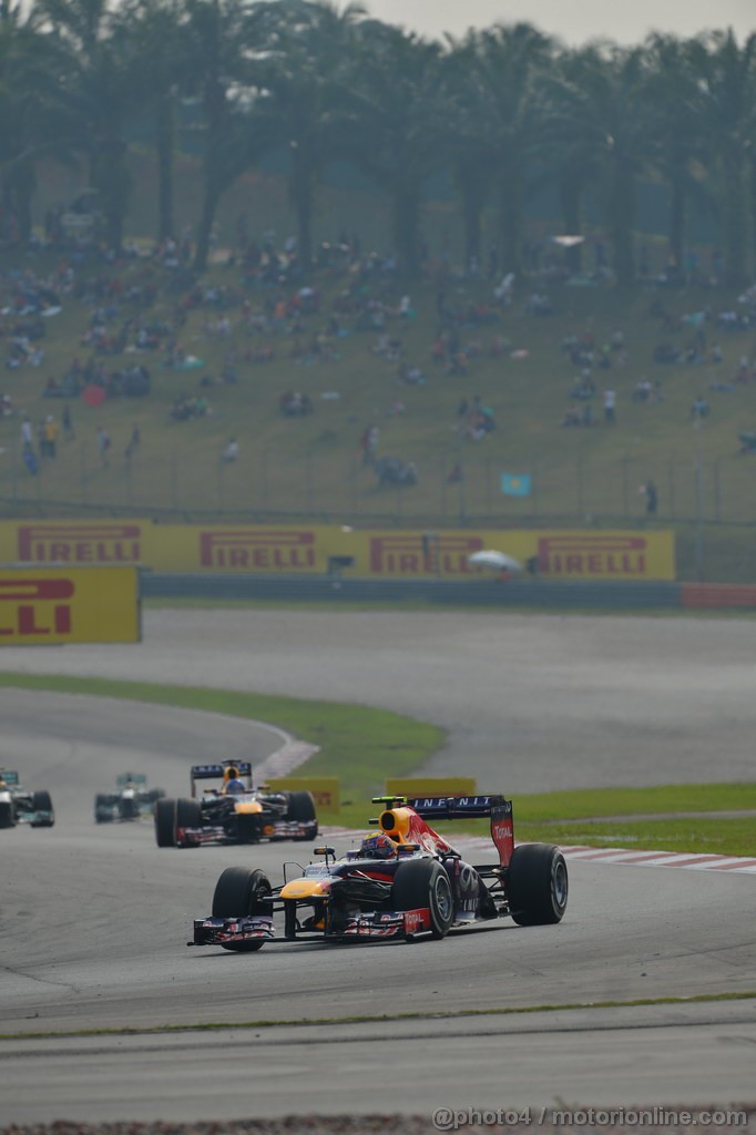 GP MALESIA, 24.03.2013- Gara, Mark Webber (AUS) Red Bull Racing RB9 