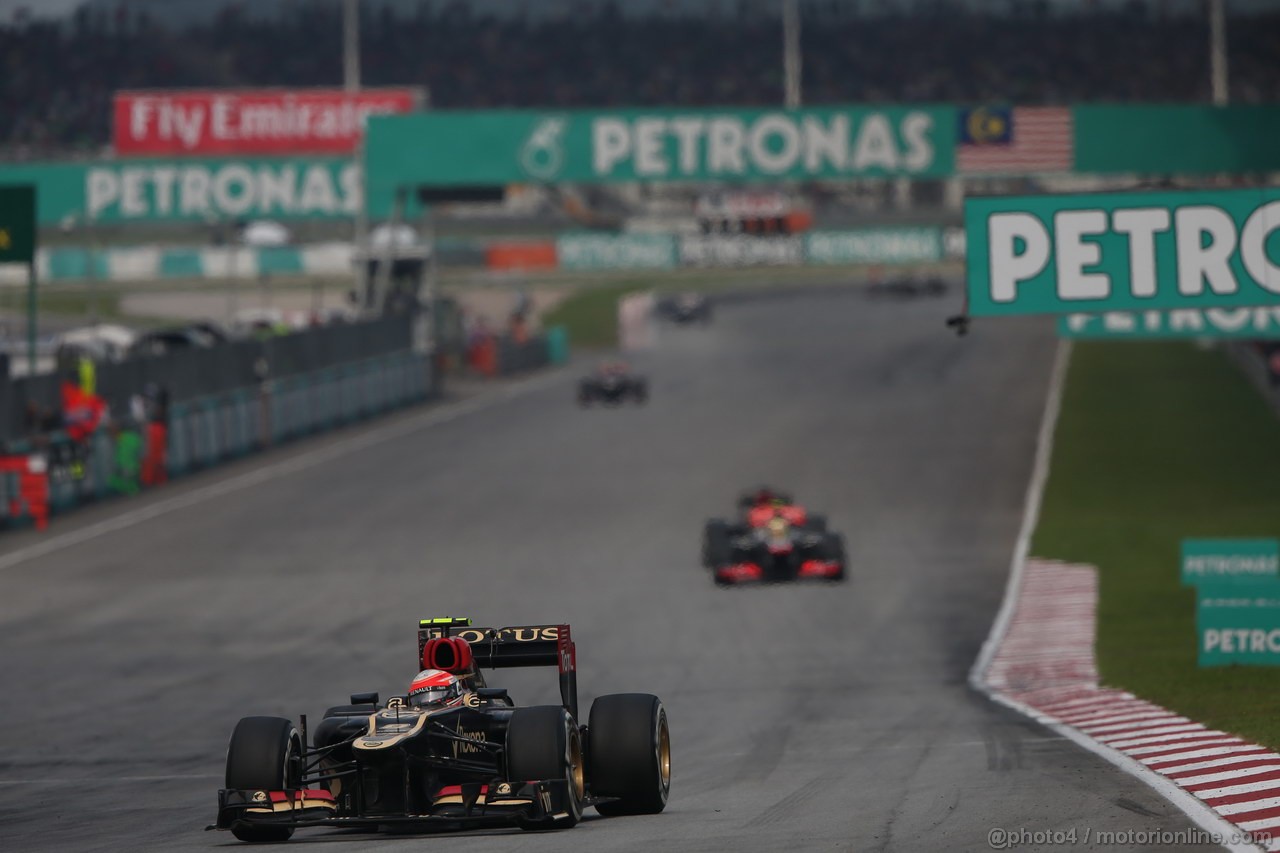 GP MALESIA, 24.03.2013- Gara, Romain Grosjean (FRA) Lotus F1 Team E21 