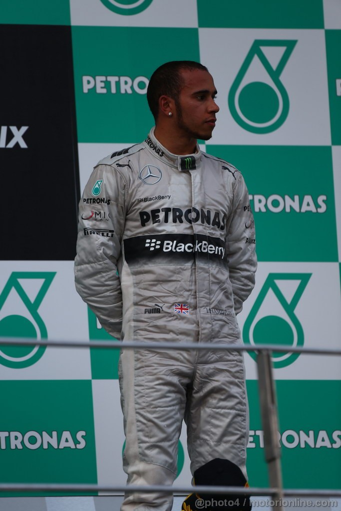 GP MALESIA, 24.03.2013- Podium, Lewis Hamilton (GBR) Mercedes AMG F1 W04 (terzo)