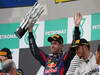 GP MALESIA, 24.03.2013- Gara, the podium; winner Sebastian Vettel (GER) Red Bull Racing RB9, 3rd Lewis Hamilton (GBR) Mercedes AMG F1 W04