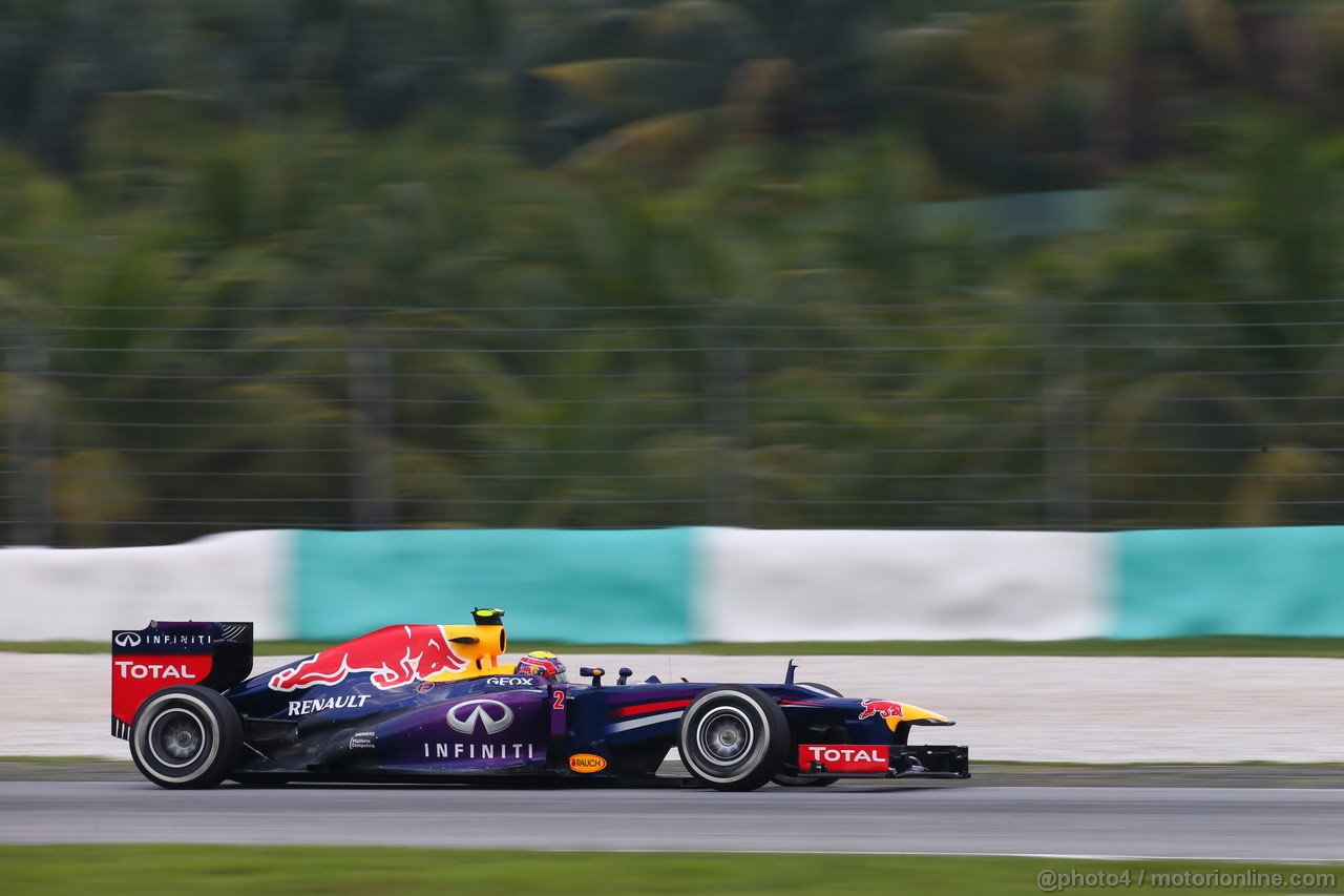 GP MALESIA, 23.03.2013 - Free practice 3, Mark Webber (AUS) Red Bull Racing RB9